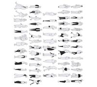 WEKADRIN Autocollants Personnages Vintage Noir et Blanc 3 Sachets de 63 Pièces Autocollants Rétro pour Scrapbooking et Journal Intime Décorations Imperméables pour Album Photo et Carnet