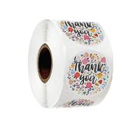 WEKADRIN Autocollants Ronds Fleuraux Adhésifs pour Scellage Étiquettes Décoratives Colorées pour Emballages de Fête Autocollants Créatifs DIY pour Sachets Cadeaux