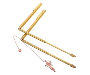 WEKADRIN Baguette De Sourcier en Cuivre Robuste pour Divination Et Recherche d'eau, Outil Portable Télescopique en Laiton, Détection d'eau en Extérieur, Accessoire Radiesthésie Compact Et Léger