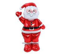 WEKADRIN Ballon Géant Père Noël Aluminium Décoration Festive Réutilisable pour Fête de Noël Gonflable et Facile à Utiliser Décoration de Fête et Ambiance Chaleureuse