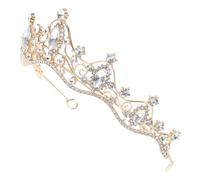 WEKADRIN Baroque Bridal Tiara Lightweight Rhinestone Crown Headband For Wedding And Party Accessory