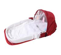 WEKADRIN Berceau de Voyage Pliable pour Bébé avec Moustiquaire, Matelas Intégré, Paquet à Dos Rouge Double Bandoulière, Léger et Portable, pour Camping, Plage et Déplacements en Famille