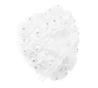 WEKADRIN Boîte à Bague Mariage Cœur Décorée de Fleurs et Strass Écrin Porte-Alliance Élégant pour Cérémonie et Rangement Bijou Mariée