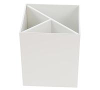 WEKADRIN Boîte à Crayons Multifonction en Plastique Blanc, Petit Pot à Pinceaux de Maquillage Compartiments Géométriques, Organisateur de Bureau Créatif pour Maison et Chambre, Rangement