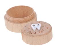 WEKADRIN Boîte à Dents de Lait Bois Naturel Organiseur Résistant pour Souvenirs Enfance Boîte de Rangement pour Premières Dents et Cheveux de Garçon Fille Cadeau Inoubliable pour Garçons et