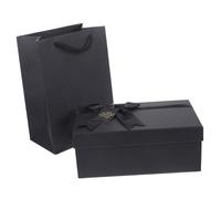 WEKADRIN Boîte Cadeau Noire pour Parfum Coffret Romantique Saint Valentin Mariage et Anniversaire avec Assorti et Décoration Ruban