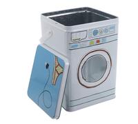 WEKADRIN Boîte de Rangement et Design Créatif en Métal pour Dosettes de Lessive Forme Machine à Laver avec Poignée, Grosse Capacité pour Buanderie