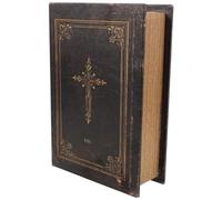 WEKADRIN Boîte de Rangement Vintage Bois Forme Bible Coffret Décoratif Imitation Ancien pour Bijoux Clés et Souvenirs Organiseur Discret pour Maison et Bureau