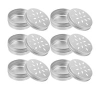 WEKADRIN Boîte en Aluminium 60 ML Filetage Creux et Perforations de Pétale, Lot de 6 Pièces, Contenant D'entraînement Olfactif pour Chien, Emballage Léger et Portable pour Cosmétiques,