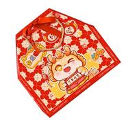 WEKADRIN Boîte Présent Année Dragon 2024 Grosse Taille en Papier Ruban, Étui à Biscuits Portable, Coffret Festif pour Bonbons et Chocolats, Emballage pour Fête du Printemps, Décoration Joyeuse