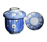 WEKADRIN Bol à Ragoût Japonerie en Céramique Couvercle Coquetier Vapeur 1 Pièce Bol à Œufs Cuits à la Vapeur Cuisine Domestique Cuillère et Soucoupe Usage Quotidien