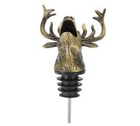 WEKADRIN Bouchon Verseur de Vin Tête de Cerf Vintage Alliage Zinc Antirouille pour Bouteille Bouchon Liège Élégant pour Spiritueux Bec Verseur Créatif pour Noël Design et Finition