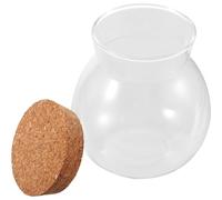 WEKADRIN Bouteille Décorative en Verre Transparente 12,3x13 Cm Moyenne sans Lumière, Bocal en Verre Hermétique pour Artisanat et Décoration Maison, Mini Bouteille à Souhaits pour Ambiance