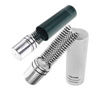 WEKADRIN Brosse à Cheveux Rotative Pliable 2 Pièces Format Voyage Ivoire Et Vert Foncé Pour Brushing Femme Usage Voyage