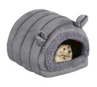 WEKADRIN Cachette pour Hamster Douillette en Peluche Douce, Petite Maison Grise De Chenille, Lit Chaud pour Rongeurs Domestiques Et Chinchillas, pour Cage D’Animaux