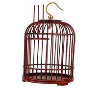 WEKADRIN Cage Suspendue pour Petits Animaux en Bois D’Orme Doré Porte Sécurisée, Cage à Oiseaux Vintage Décorative, Spacieuse et Polyvalente pour Oiseaux et Rongeurs, Ornement Naturel