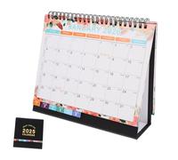 WEKADRIN Calendrier de Bureau Anglais Épais Planificateur Debout pour Organisation Quotidienne Bureau Étudiant Professionnel