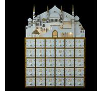 WEKADRIN Calendrier de L'Avent du Ramadan en Bois avec LED Lumineux, Petit Calendrier à Tiroirs 30 Jours, Décoration Festive pour Table et Intérieur, Éclairage Doux pour Célébrations