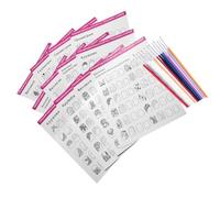 WEKADRIN Carnet de Dessin pour Entraînement Nail Art 12 Feuilles Modèles Variés 12 Stylos Liner pour Ongles Kit Pratique Manucure Débutants et Professionnels Accessoires Peinture Ongles