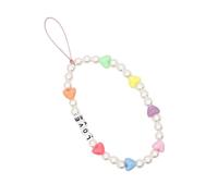 WEKADRIN Chaînes De Téléphone Portable Perles Et Cordons Anti-perte Pour Femmes, Design Bohème Pendentifs Cœur Et Lettres Love, Longueur 22 Cm, Accessoires Pratiques Pour Usage Quotidien