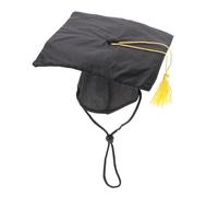 WEKADRIN Chapeau de Diplômé pour Chien Noir avec Jaunes Accessoire DIY pour Animaux de Compagnie Toutes Toque Unisexe Légère sans Danger pour Poils