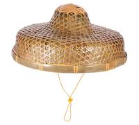 WEKADRIN Chapeau de Soleil en Bambou Tissé 365 CM X 14 CM Chapeau Anti-Pluie Cordon Ajustable Couvre-Chef Traditionnel pour Jardinage Pêche et Décoration Scène