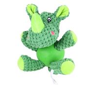WEKADRIN Chien à Mâcher Sonore Peluche Forme Rhinocéros Vert Interactif pour Chiens Réduit Ennui et Comportement Destructeur pour Jouer et Éduquer Les Animaux