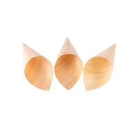 WEKADRIN Cornets de Glace Jetables en Bois 50 Pcs 15,5 X 6 Cm, Coupes Coniques Écologiques pour Desserts, Amuse-gueules et Événements, Articles de Fête Pratiques et Élégants
