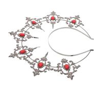 WEKADRIN Couronne de Déesse Auréolée Noire Strass Rouges, Serrage-Tête Couronne en Métal Léger pour Filles, Bandeau pour Cheveux Style Lolita Dark, Accessoire de Mariage et Fête, Bandeaux