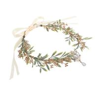 WEKADRIN Couronne de Fée Artisanale en Fil Doré Vert, Bandeau à Fleurs Délicat pour Mariage et Fêtes, Accessoire Coiffure Léger et Ajustable, Costume Féerique et Photographie, Bandeau
