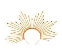 WEKADRIN Couronne Déesse Dorée à Pointes Élégante Serre-tête Halo Soleil Léger et Résistant pour Cosplay Halloween Mariage et Fête