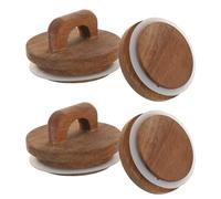 WEKADRIN Couvercles Étanches en Bois D’acacia pour Bocaux à Large Ouverture 6,2x6,2x4,5 Cm avec Joint Silicone Hermétique Poignée Ronde Ergonomique pour Conservation Alimentaire la Cuisine
