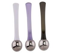 WEKADRIN Cuillère à Crème Visage et Bâtonnet de Massage des Yeux 3 Pièces en Alliage de Zinc Blanc, Vert Foncé et Transparent, Outil Cosmétique Multifonction, Massage Anti-boursouflures