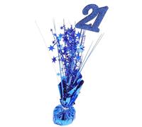 WEKADRIN Décoration de Table pour Fête d'anniversaire 21 Centre de Table Pailleté Bleu Accessoire Photo Panneau Numéro Décoratif pour Célébration Anniversaire