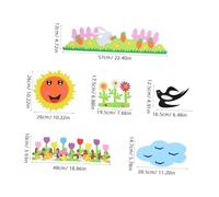 WEKADRIN Décorations Cartonées pour Tableau Feutrine Kit de Découpes DIY Sécurisé Formes Cartoons Colorées pour Salle de Classe Fête et Mur à Thème Lot Complet pour Aménagement Mural