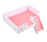 WEKADRIN Échelle pour Hamster en Bois Massif Petit Modèle Rose Plateforme d'escalade Large pour Petits Animaux Sécurisé pour Cage de Hamster et Écureuil