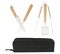 WEKADRIN Ensemble D’Ustensiles de Barbecue Portables 4 Pièces en Acier Inoxydable Spatule de Coupe Pinces à Griller et Fourchette Paquet de Transport Léger pour Camping Pique-Niques et