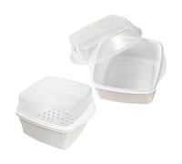 WEKADRIN Ensemble de 2 Cuiseurs Vapeur pour Micro-Ondes 165X12X10 CM Récipients Alimentaires Couvercles Hermétiques en Plastique Panier Vapeur pour Légumes Raviolis et Petits Pains