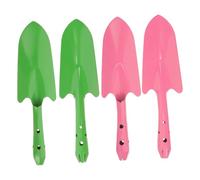 WEKADRIN Ensemble De 4 Pelles De Jardinage en Fer 2 Couleurs Vert Et Rose pour Plantation Balcon Et Jardin, Outils à Main Robustes Manche Ergonomique pour Creuser, Repiquer Et Désherber