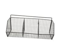 WEKADRIN Étagère Murale de Cuisine Métal Noire à Compartiments Rangement Suspendu pour Épices Légumes et Éponges Support Pratique pour Espace