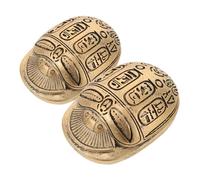 WEKADRIN Figurine Scarabée Décorative en Résine Dorée, Lot De 2, Sculpture Artisanale Égyptienne, Symbole De Protection Et Renaissance, Décoration Intérieure, Objet De Collection