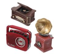 WEKADRIN Figurines Gramophone Radio et Lecteur Vinyle Rétro pour Décoration Intérieure Ornements Élégants et Compactes pour Bibliothèque et Maison
