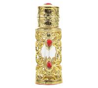 WEKADRIN Flacon de Parfum Rechargeable 3 Ml en Verre Doré, Atomiseur Portable pour Huiles Essentielles, Flacon Vaporisateur de Parfum Pratique Voyages, Style Arabe Décor Pierres Précieuses