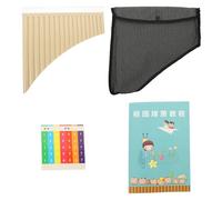 WEKADRIN Flûte de Pan en Do Éducative 18 Tubes Double Rangée Couleur Ivoire pour Débutants Instrument de Musique Scolaire Apprentissage Pratique