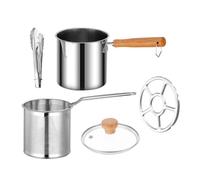 WEKADRIN Friteuse Acier Inoxydable avec Panier et Pinces Casserole Profonde pour Friture Maison Mini Poêle à Frire Résistante à Haute Température Pratique pour Cuisine Quotidienne