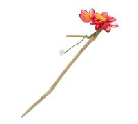 WEKADRIN Handmade Chinese Hairpin With Artificial Flower Lightweight Retro Wooden Hair Stick For Women Daily Wear And Weddings Traditional Floral Hairpin