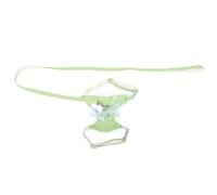 WEKADRIN Harnais de Poitrine Ajustable pour Petits Chiens L 9-18 Kg, Gilet en Maille Respirante Vert avec Motif et Pompon Lapin, Laisse de Promenade Sécurisée pour Chiots, Confort