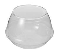 WEKADRIN Hydroponic Glass Planter Large Water Lily Lotus Bowl Transparent Drum Shaped Vase for Indoor Succulents and Aquatic Plants Compact Stylish Decor