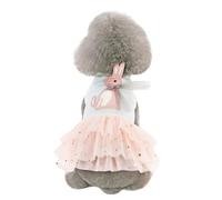 WEKADRIN Jupe pour Animaux de Compagnie Robe Tutu Coton Rose Vêtement Une Pièce pour Chien pour Printemps Été Fêtes Cosplay Voyages et Promenade