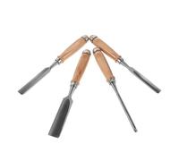 WEKADRIN Kit de 4 Ciseaux à Bois à Lame Semi-Ronde en Acier Chromé Vanadium Manche en Bois Ergonomique Tailles 6/12/18/24 MM Précis pour Menuiserie et Projets de Sculpture Artistique